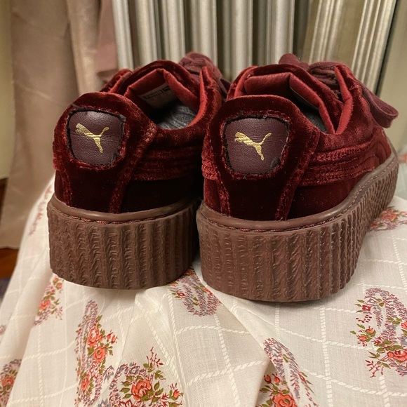 Puma X Fenty Rihanna Creeper Vintage OG• Pre-Loved Velvet Burgundy • Size 6 - Picture 3 of 8